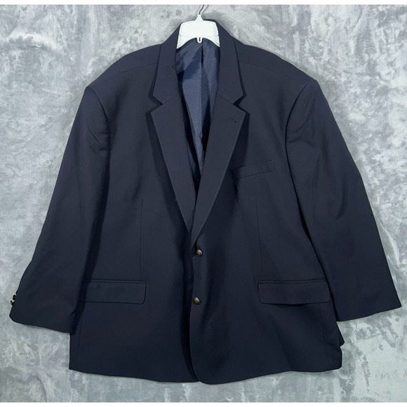 Oak Hill Other - Oak Hill Blazer Mens 62R Big Tall Suit Jacket Coat Navy Blue Gold Buttons